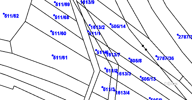 Parcela st. 511/6 v KÚ Němčice u Ivančic, Katastrální mapa