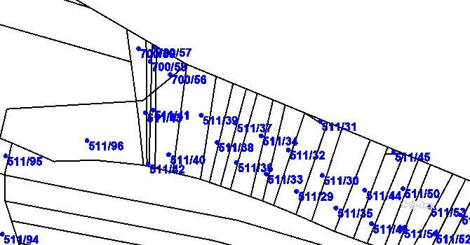 Parcela st. 511/37 v KÚ Němčice u Ivančic, Katastrální mapa
