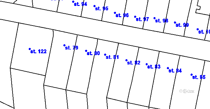 Parcela st. 81 v KÚ Alexovice, Katastrální mapa
