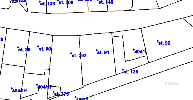 Parcela st. 91 v KÚ Alexovice, Katastrální mapa