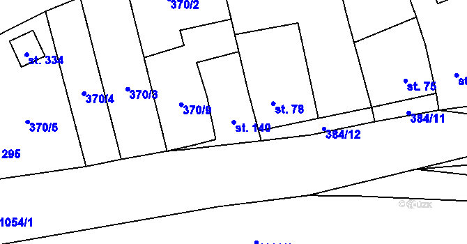 Parcela st. 140 v KÚ Alexovice, Katastrální mapa