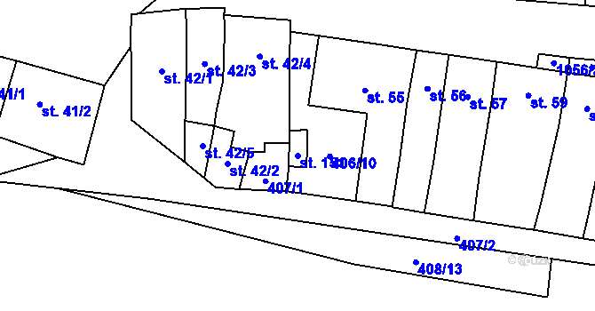 Parcela st. 151 v KÚ Alexovice, Katastrální mapa