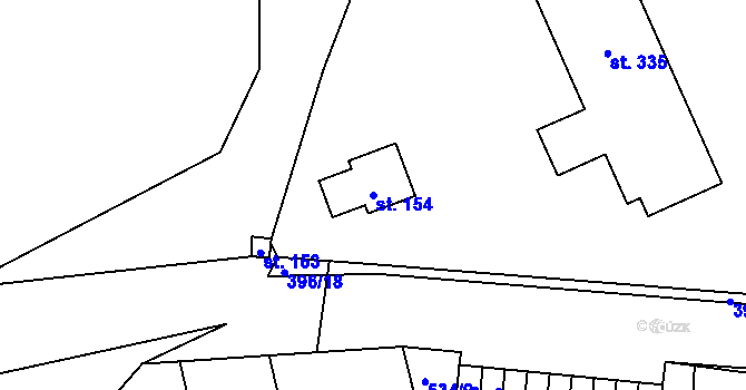 Parcela st. 154 v KÚ Alexovice, Katastrální mapa