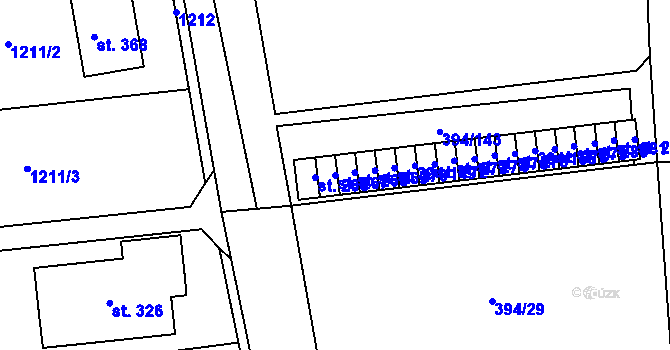 Parcela st. 267 v KÚ Alexovice, Katastrální mapa
