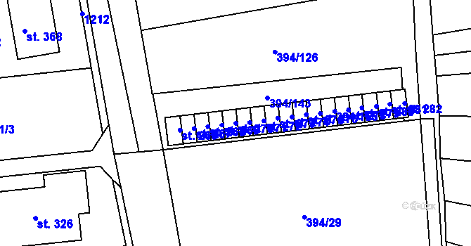 Parcela st. 270 v KÚ Alexovice, Katastrální mapa