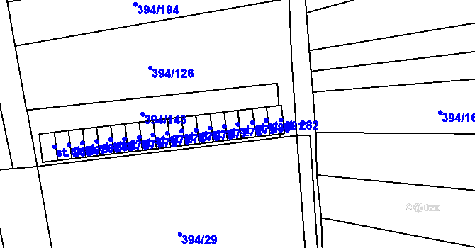Parcela st. 279 v KÚ Alexovice, Katastrální mapa