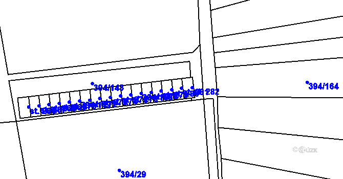 Parcela st. 280 v KÚ Alexovice, Katastrální mapa