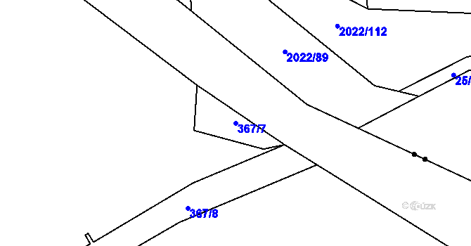 Parcela st. 367/7 v KÚ Alexovice, Katastrální mapa