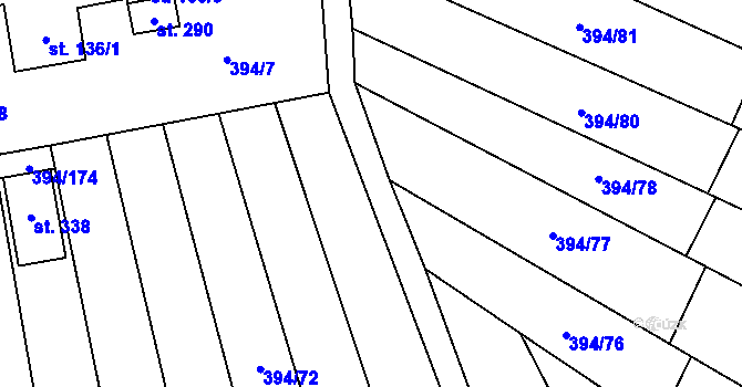 Parcela st. 394/30 v KÚ Alexovice, Katastrální mapa