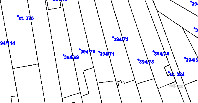 Parcela st. 394/71 v KÚ Alexovice, Katastrální mapa