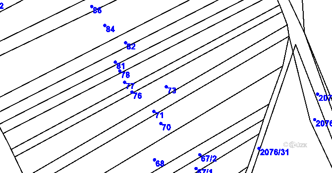 Parcela st. 73 v KÚ Letkovice, Katastrální mapa