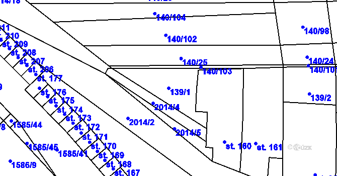 Parcela st. 139/1 v KÚ Letkovice, Katastrální mapa
