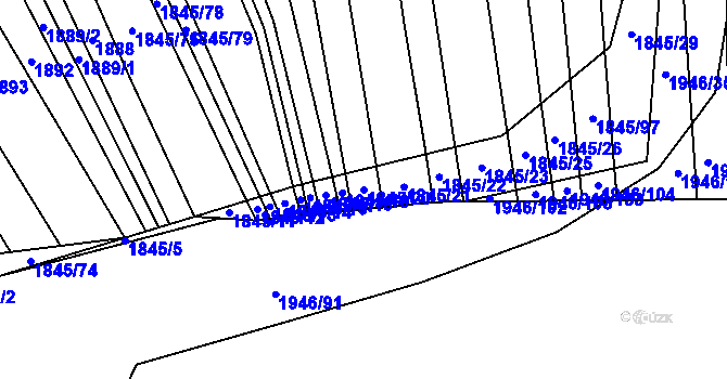 Parcela st. 1845/20 v KÚ Letkovice, Katastrální mapa