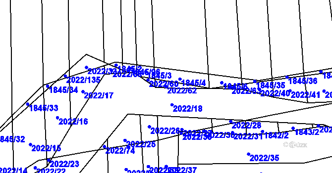 Parcela st. 2022/62 v KÚ Letkovice, Katastrální mapa