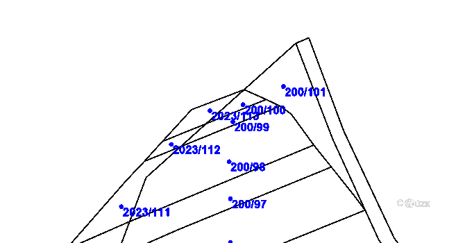 Parcela st. 200/99 v KÚ Letkovice, Katastrální mapa