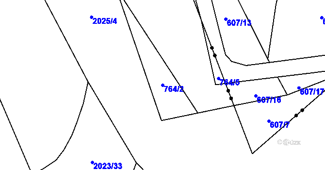Parcela st. 764/2 v KÚ Letkovice, Katastrální mapa