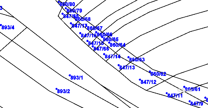 Parcela st. 847/14 v KÚ Letkovice, Katastrální mapa