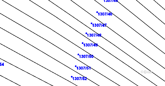 Parcela st. 1307/49 v KÚ Letkovice, Katastrální mapa