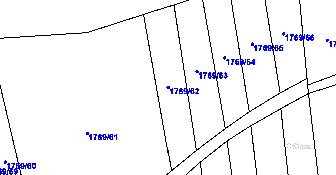 Parcela st. 1769/62 v KÚ Letkovice, Katastrální mapa