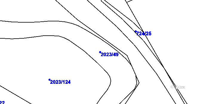 Parcela st. 2023/49 v KÚ Letkovice, Katastrální mapa