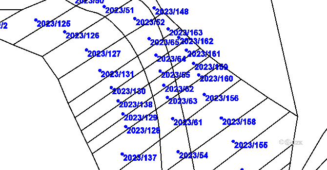 Parcela st. 2023/62 v KÚ Letkovice, Katastrální mapa