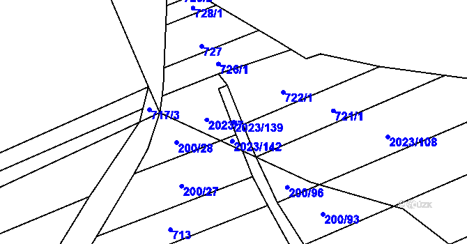 Parcela st. 2023/139 v KÚ Letkovice, Katastrální mapa