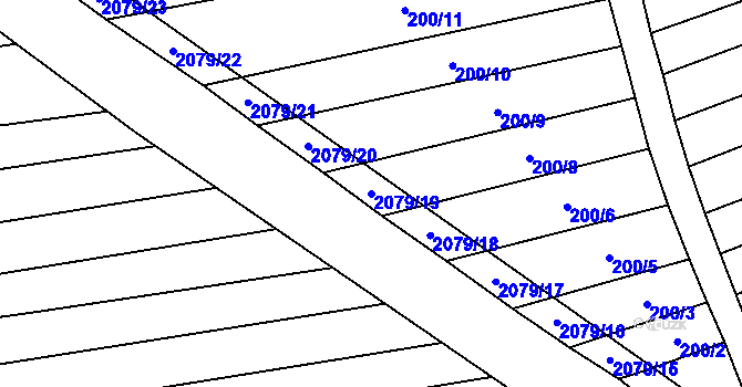 Parcela st. 2079/19 v KÚ Letkovice, Katastrální mapa