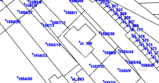 Parcela st. 339 v KÚ Letkovice, Katastrální mapa