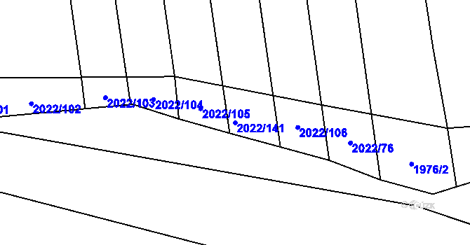 Parcela st. 2022/141 v KÚ Letkovice, Katastrální mapa