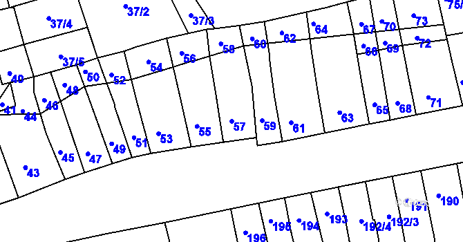 Parcela st. 57 v KÚ Ivanovice na Hané, Katastrální mapa
