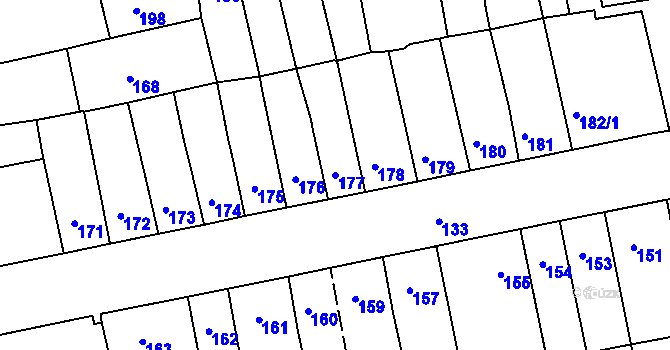 Parcela st. 177 v KÚ Ivanovice na Hané, Katastrální mapa