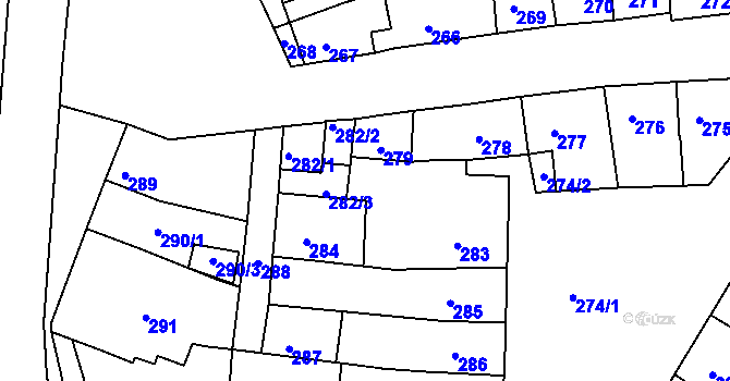 Parcela st. 281 v KÚ Ivanovice na Hané, Katastrální mapa