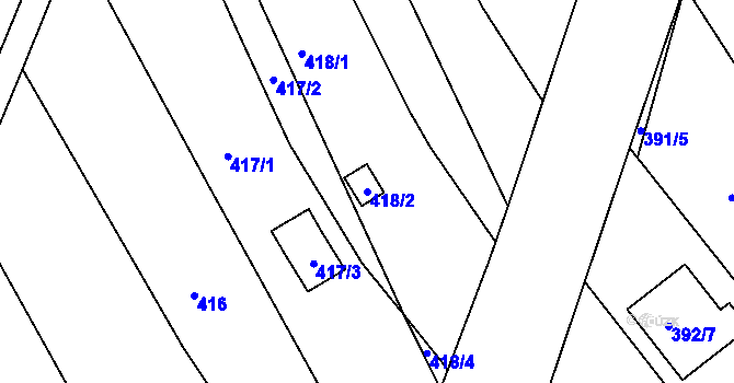 Parcela st. 418/2 v KÚ Ivanovice na Hané, Katastrální mapa