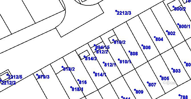 Parcela st. 812/2 v KÚ Ivanovice na Hané, Katastrální mapa