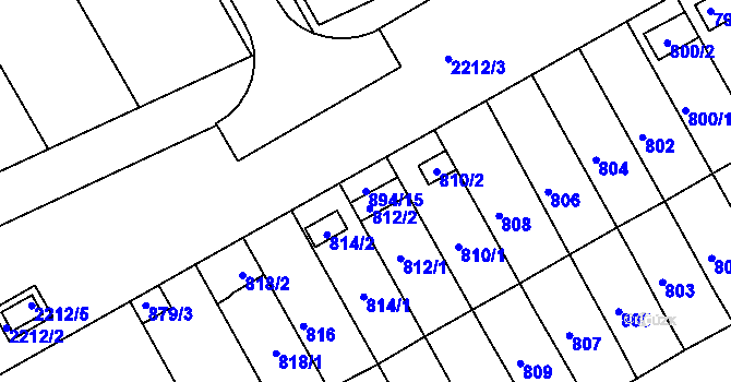 Parcela st. 894/15 v KÚ Ivanovice na Hané, Katastrální mapa