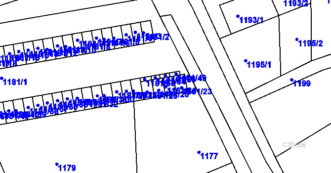 Parcela st. 1181/24 v KÚ Ivanovice na Hané, Katastrální mapa