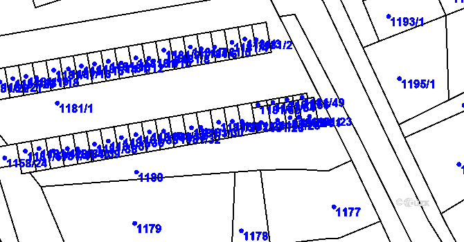 Parcela st. 1181/28 v KÚ Ivanovice na Hané, Katastrální mapa