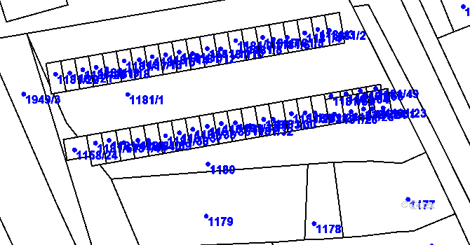 Parcela st. 1181/33 v KÚ Ivanovice na Hané, Katastrální mapa