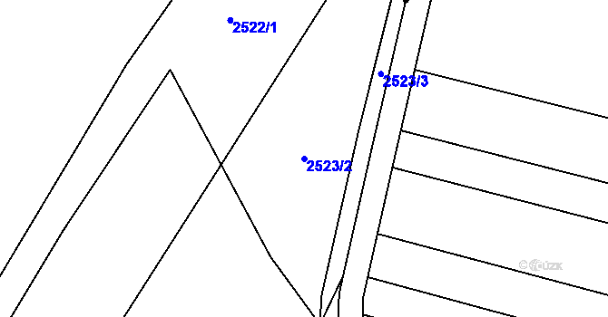 Parcela st. 2523/2 v KÚ Ivanovice na Hané, Katastrální mapa