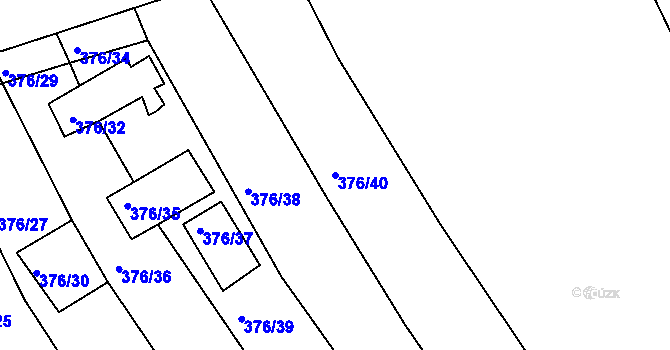 Parcela st. 376/40 v KÚ Ivanovice na Hané, Katastrální mapa