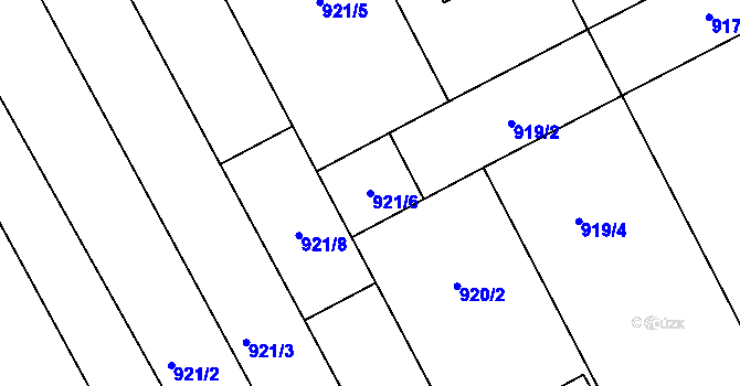 Parcela st. 921/6 v KÚ Ivanovice na Hané, Katastrální mapa