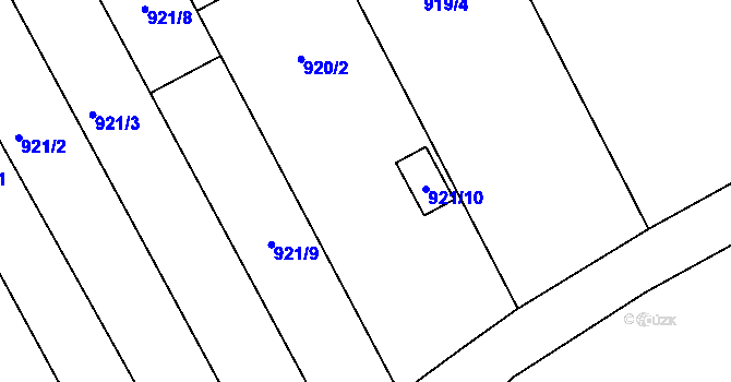 Parcela st. 921/7 v KÚ Ivanovice na Hané, Katastrální mapa