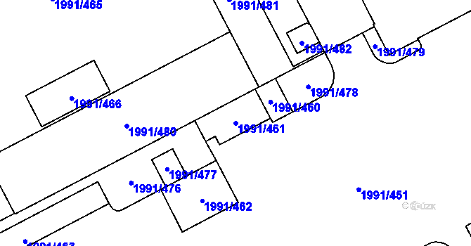 Parcela st. 1991/461 v KÚ Ivanovice na Hané, Katastrální mapa