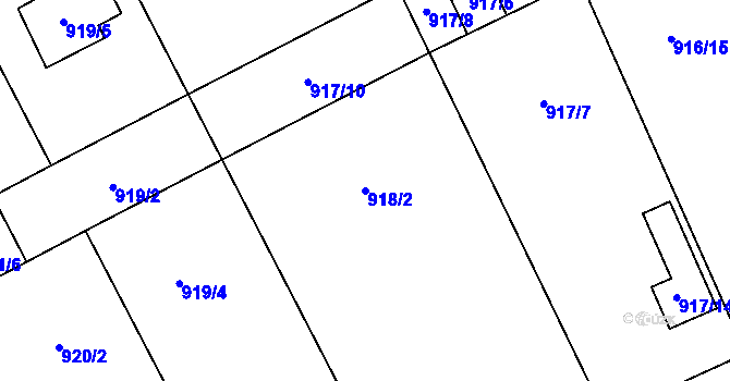 Parcela st. 918/2 v KÚ Ivanovice na Hané, Katastrální mapa
