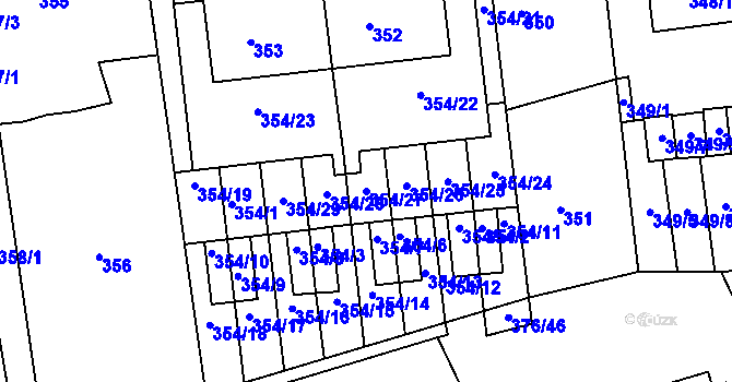 Parcela st. 354/27 v KÚ Ivanovice na Hané, Katastrální mapa