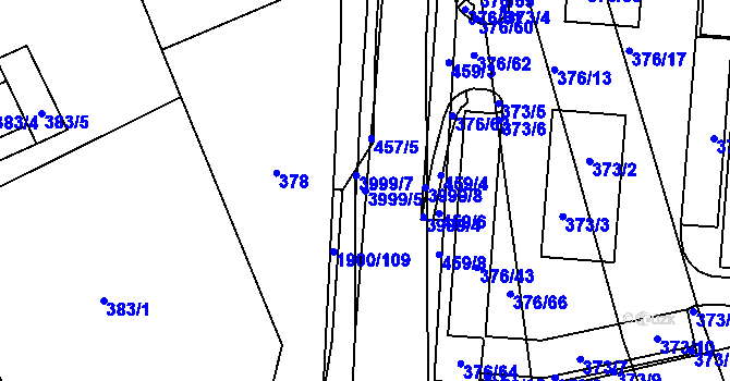 Parcela st. 3999/5 v KÚ Ivanovice na Hané, Katastrální mapa