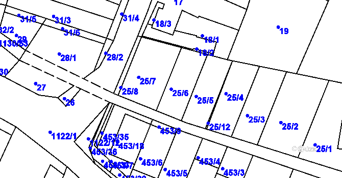 Parcela st. 25/6 v KÚ Ivanovice, Katastrální mapa