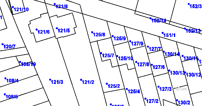 Parcela st. 125/7 v KÚ Ivanovice, Katastrální mapa