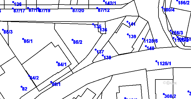 Parcela st. 137 v KÚ Ivanovice, Katastrální mapa