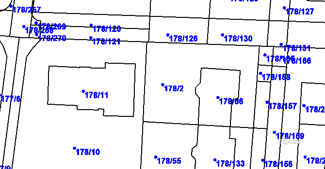 Parcela st. 178/2 v KÚ Ivanovice, Katastrální mapa